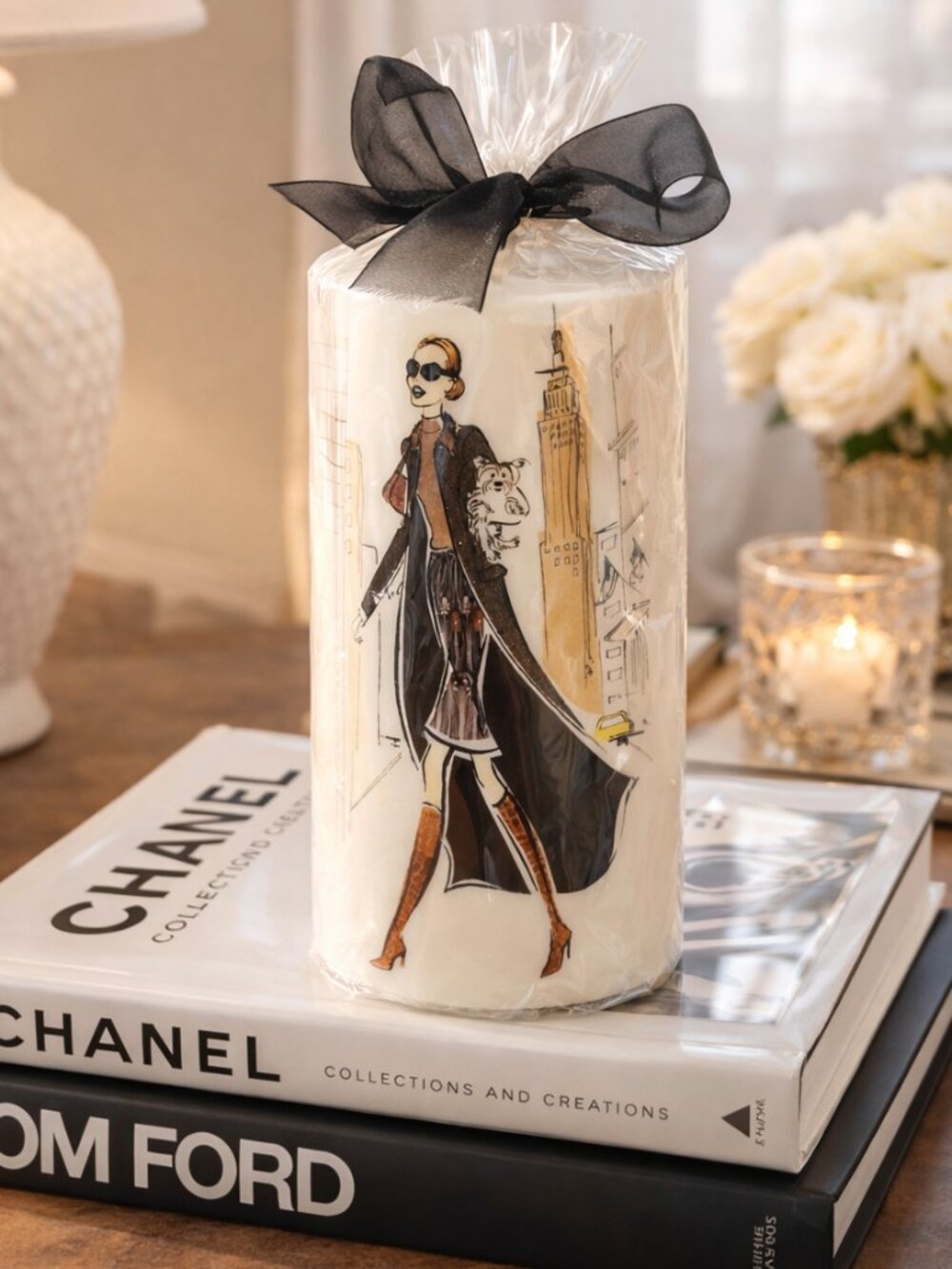 VINTAGE 2003 D.L. & CO Haute Couture Pillar Candle 3x6” – NWT Rare Illustration - Picture 4 of 6